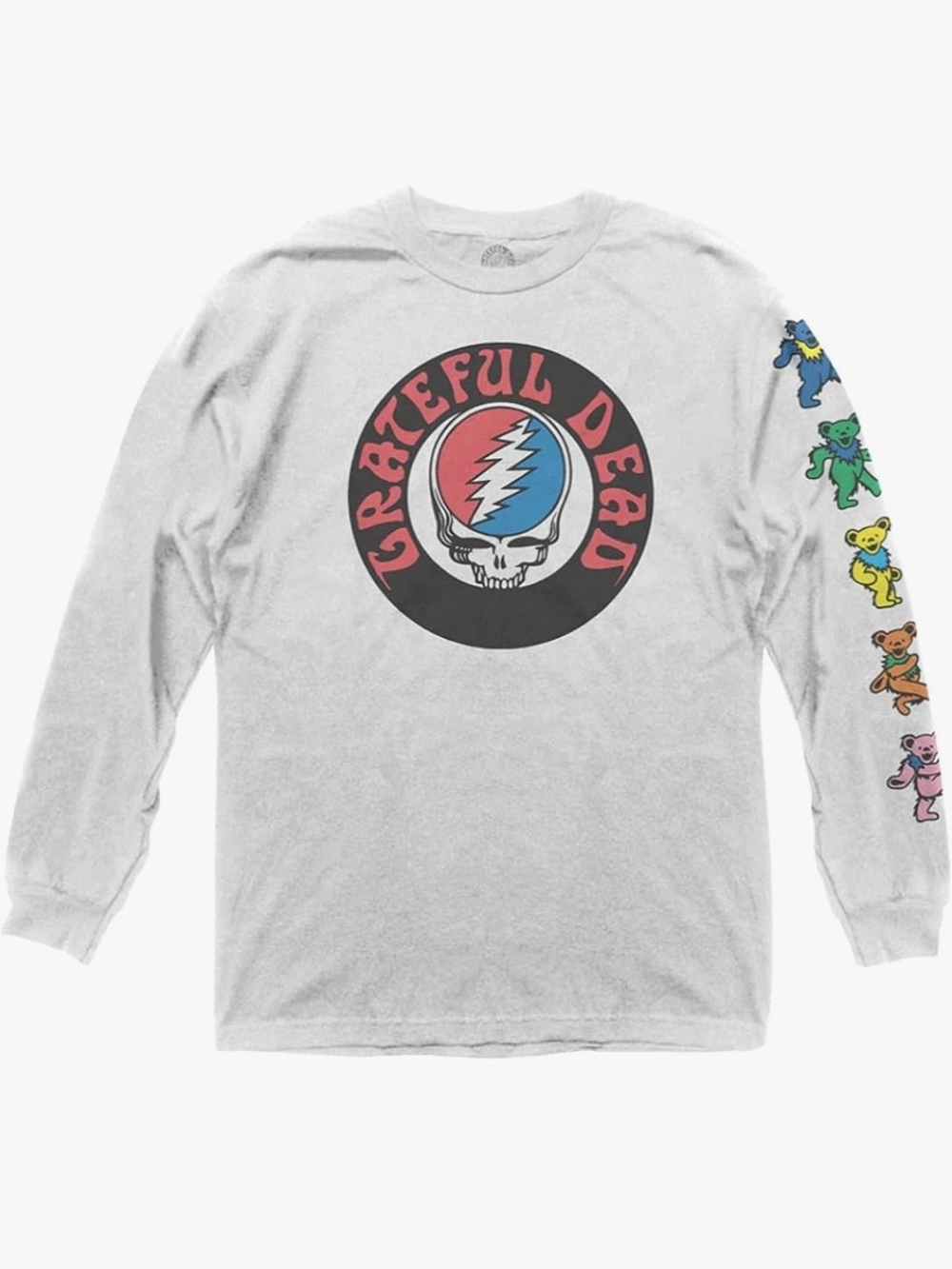 Grateful Dead White Long-Sleeve Steal Your Face Stealie Tee Small New